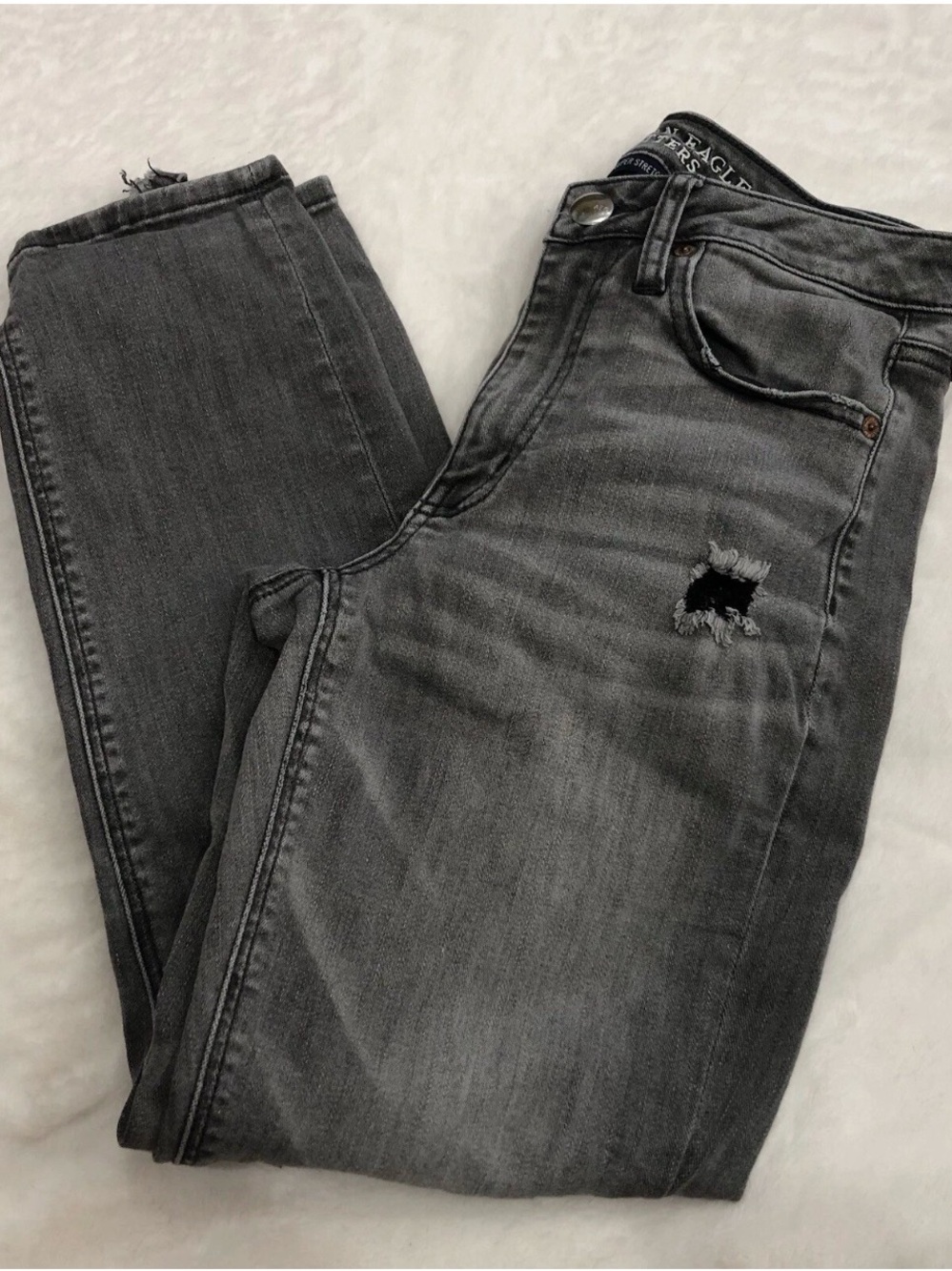 American Eagle Super Super Stretch Vintage Hi Rise Jeggings Charcoal Size 6